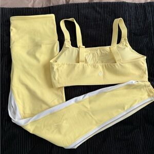 ATHLETA Yellow Sports Bra and Leggings Set